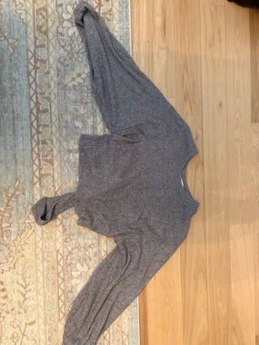 Vintage Havana Heather Gray Ribbed Crewneck Sweater